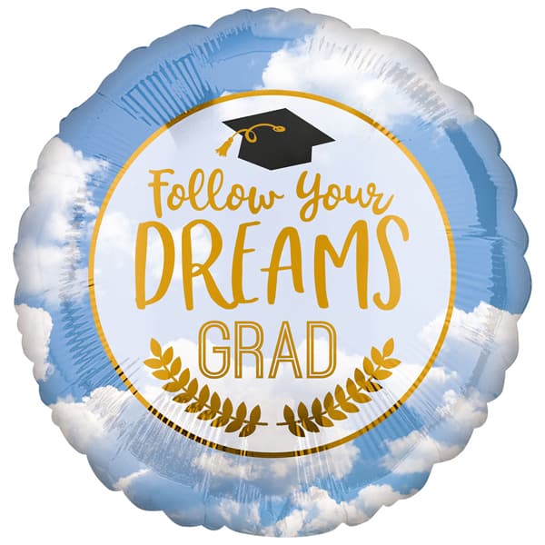 (image for) 18" Follow Your Dreams Grad Foil Balloons