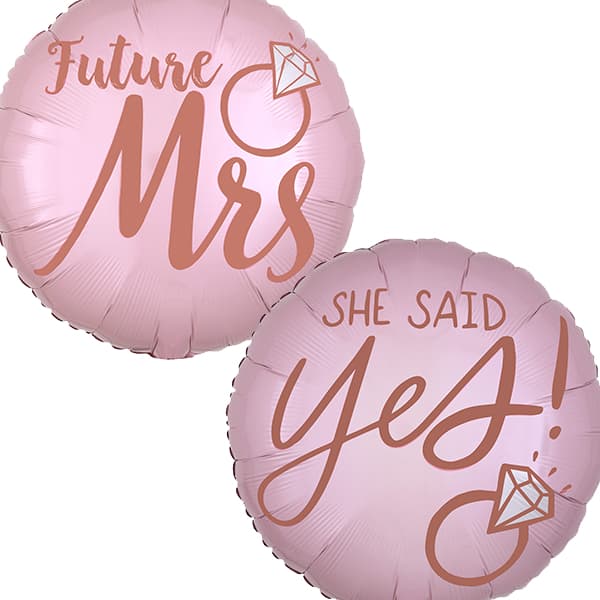 (image for) 18" Blush Wedding Future Mrs Foil Balloons