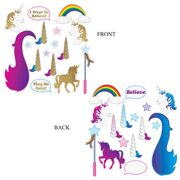 (image for) Unicorn Glittered Photo Fun Signs 16pk