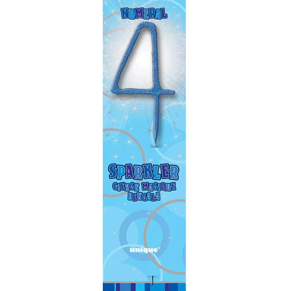 (image for) 7" Blue Glitz Number 4 Sparkler