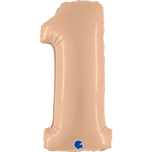 (image for) 40" Grabo Satin Nude Number 1 Supershape Balloons