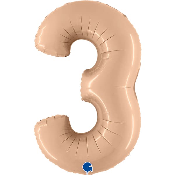 (image for) 40" Grabo Satin Nude Number 3 Supershape Balloons