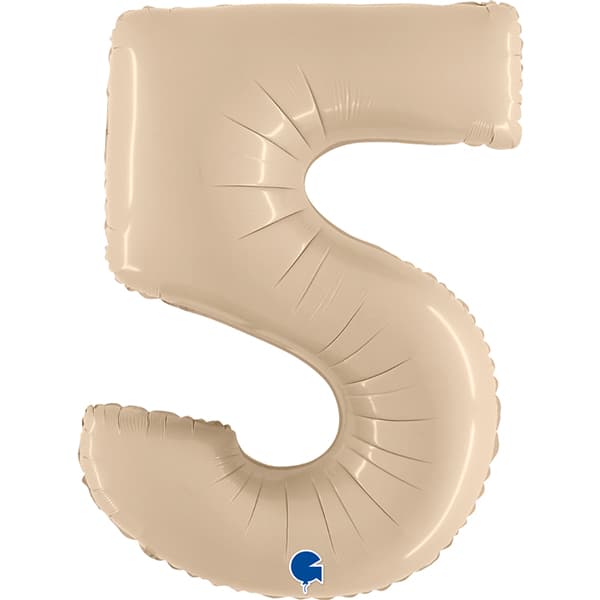 (image for) 40" Grabo Satin Cream Number 5 Supershape Balloons