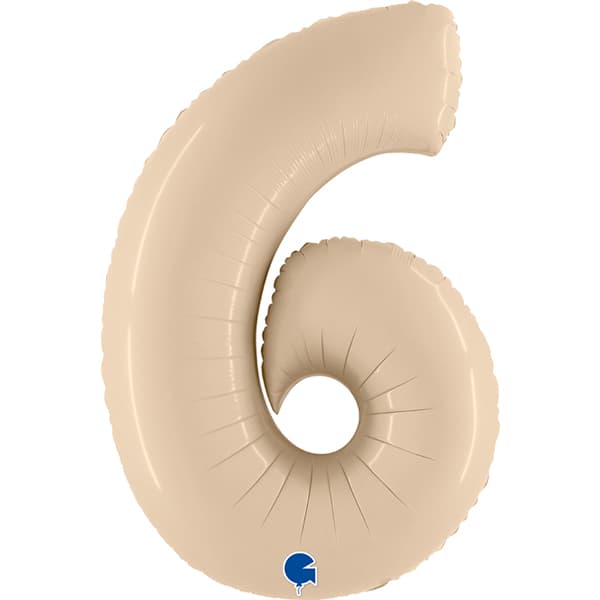 (image for) 40" Grabo Satin Cream Number 6 Supershape Balloons