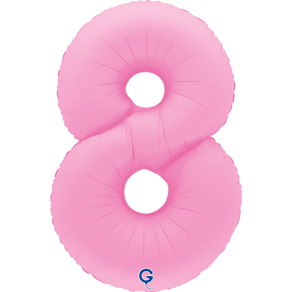 40" Soft Matte Sakura Pink Number 8 Shape Foil Balloons