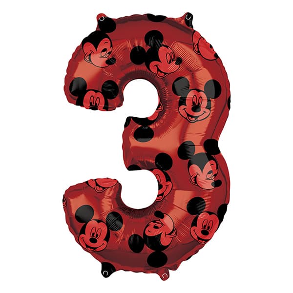 (image for) 26" Mickey Mouse Forever Number 3 Shape Balloons