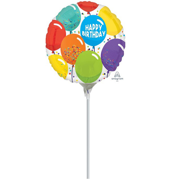 (image for) 9" Birthday Celebration Balloons Air Fill Foil Balloons