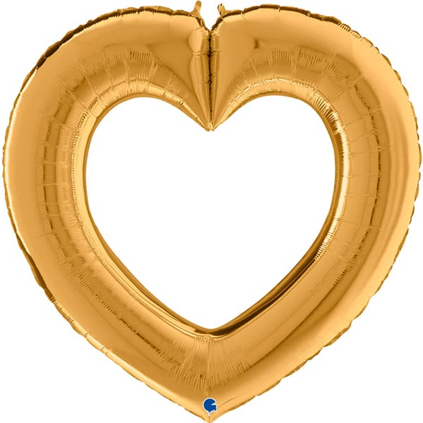 (image for) 41" Gold Linky Heart Foil Balloons