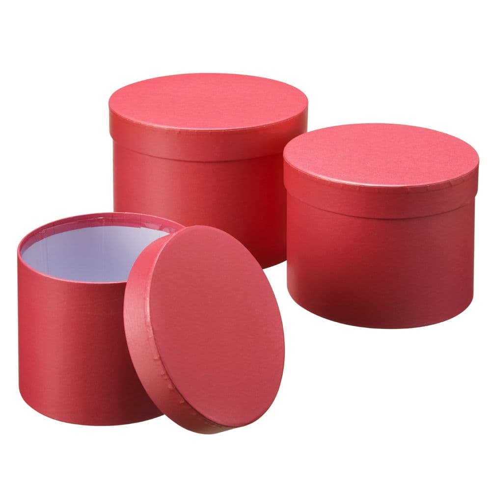 (image for) Set of 3 Hat Boxes - Red