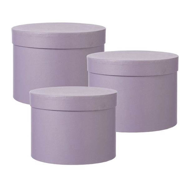 Set of 3 Hat Boxes - Lilac