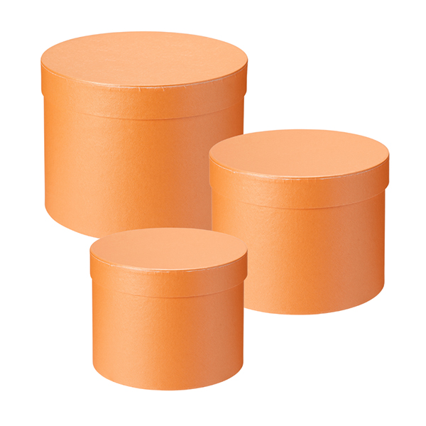Set Of 3 Hat Boxes - Peach