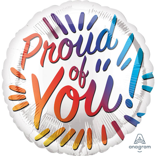 (image for) 18" Proud Of You! Rainbow Foil Balloons
