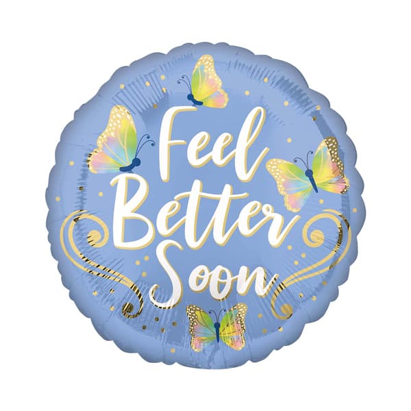 (image for) 18" Feel Better Soon Butterflies Foil Balloons