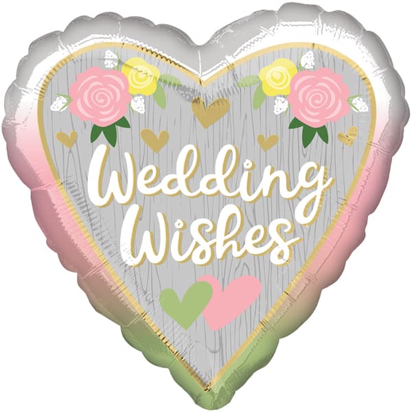 (image for) 18" Wedding Wishes Ombre Foil Balloons