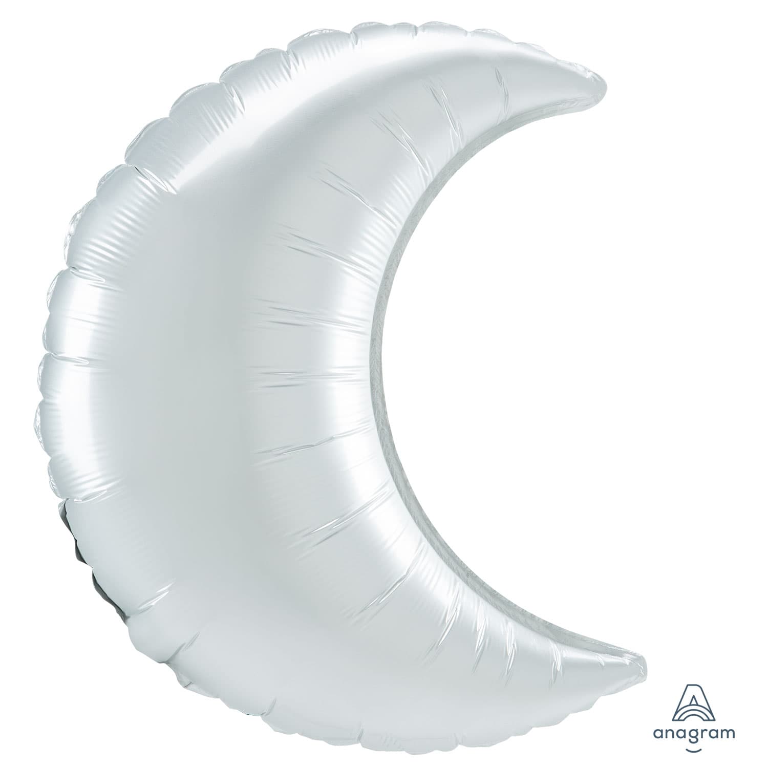 (image for) 35" Satin White Crescent Moon Foil Balloons 3pk