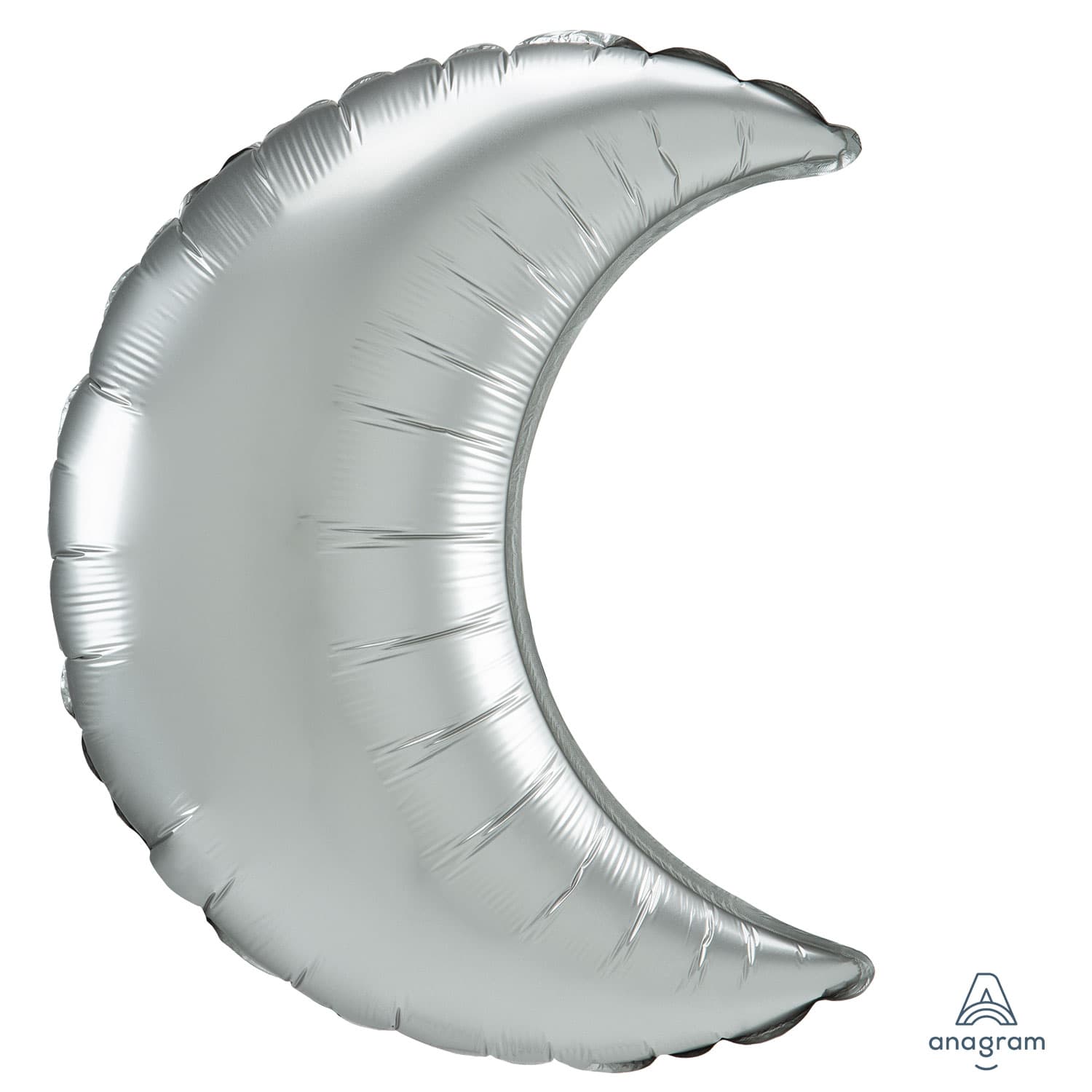 (image for) 35" Platinum Silver Crescent Moon Foil Balloons 3PK