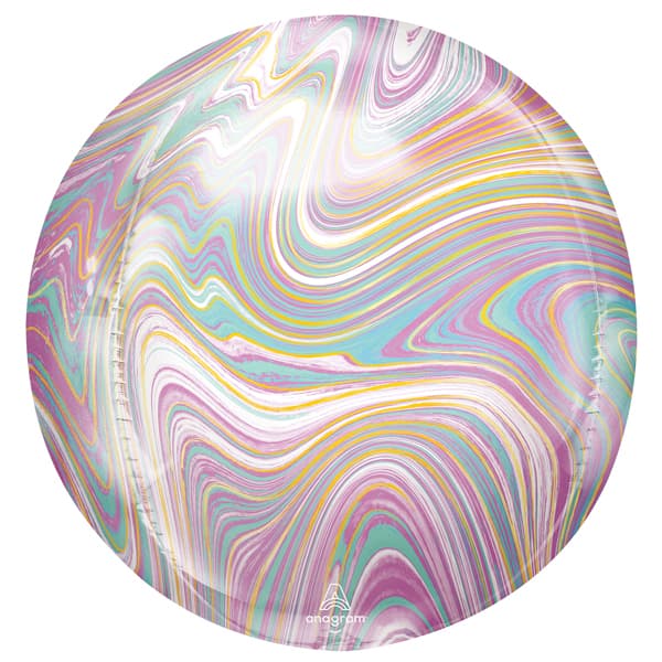 (image for) 15" Pastel Marblez Orbz Foil Balloons