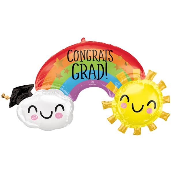 (image for) Congrats Grad Rainbow Supershape Balloons