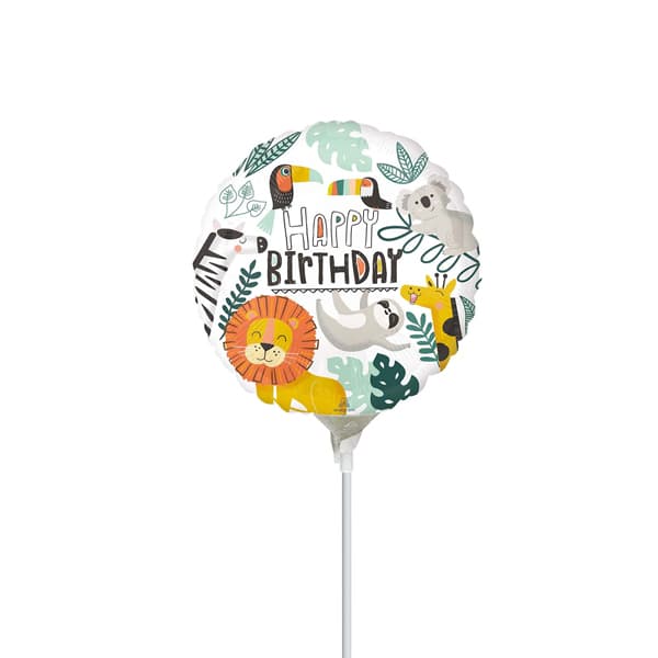 (image for) 9" Get Wild Happy Birthday Air Filled Balloons