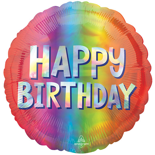 (image for) 18" Happy Birthday Silver Ombre Foil Balloons