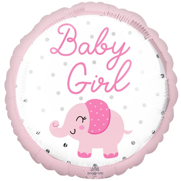 (image for) 18" Baby Girl Elephant Foil Balloons