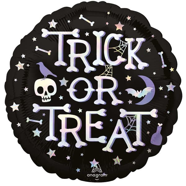 (image for) 18" Iridescent Trick Or Treat Foil Balloons