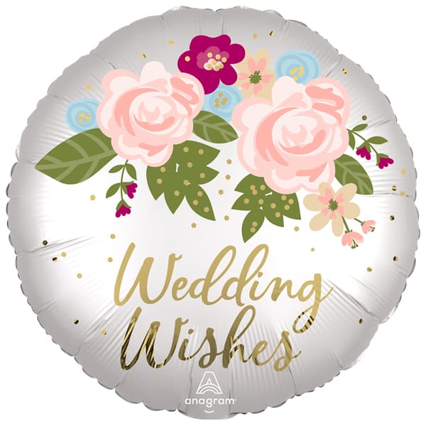 (image for) 18" Wedding Wishes Satin Infused Foil Balloons