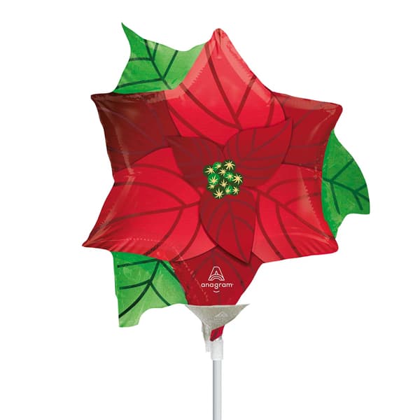 (image for) 14" Satin Poinsettia Air Fill Balloons