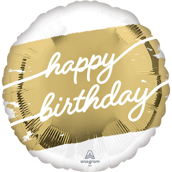 18" Happy Birthday Golden Age Foil Balloons