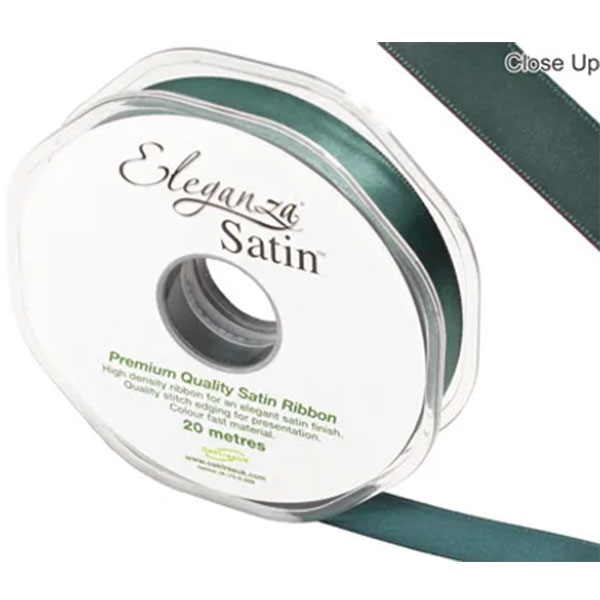 Green Double Faced Satin Ribbon 15mm x 20m