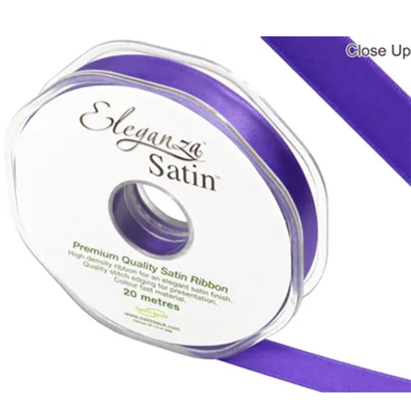 Purple Double Faced Satin Ribbon 15mm x 20m