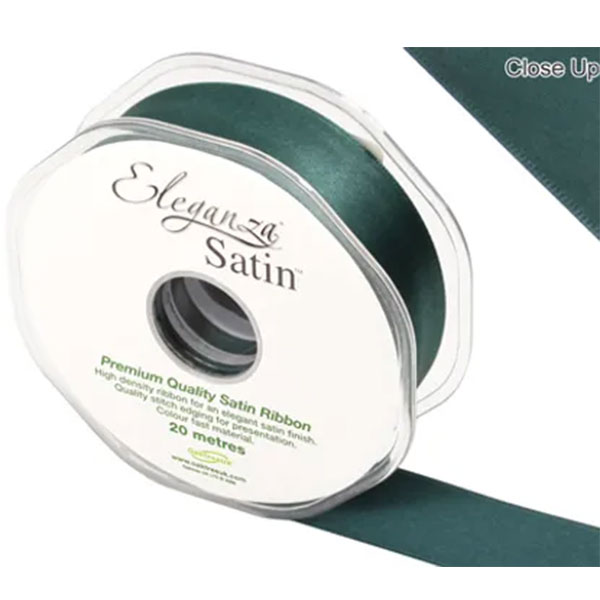 Green Double Faced Satin Ribbon 25mm x 20m