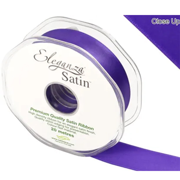 Purple Double Faced Satin Ribbon 25mm x 20m