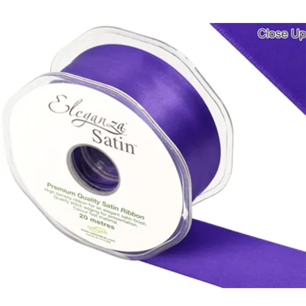 Purple Double Faced Satin Ribbon 38mm x 20m
