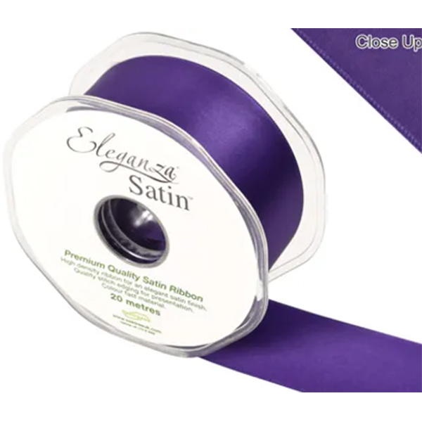 (image for) Plum Double Faced Satin Ribbon 38mm x 20m