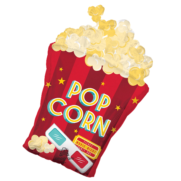 (image for) Movie Night Pop Corn Supershape Foil Balloons