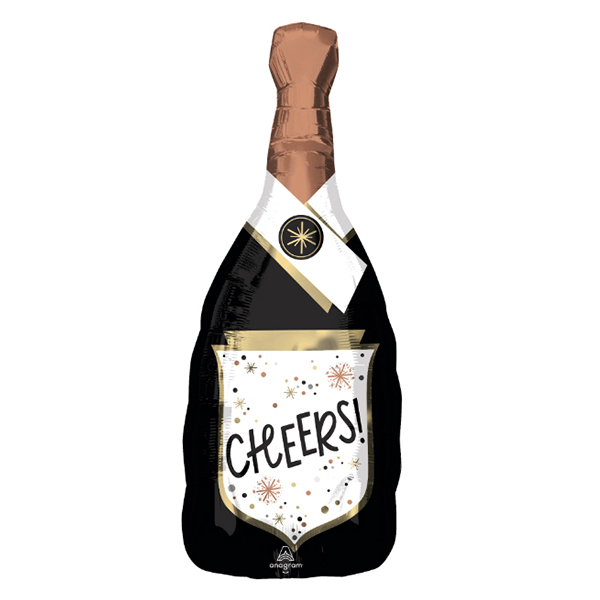 (image for) Cheers Confetti Bubbly Bottler Supershape Balloons