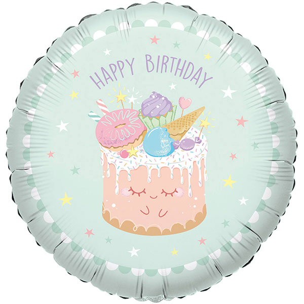 18" Happy Birthday Crazy Cake Foil Balloons
