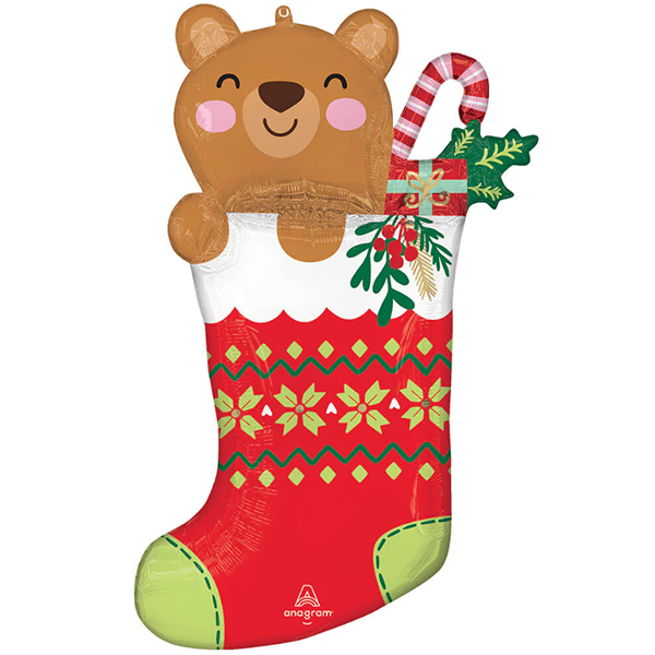 (image for) Beary Christmas Stocking Supershape Balloons