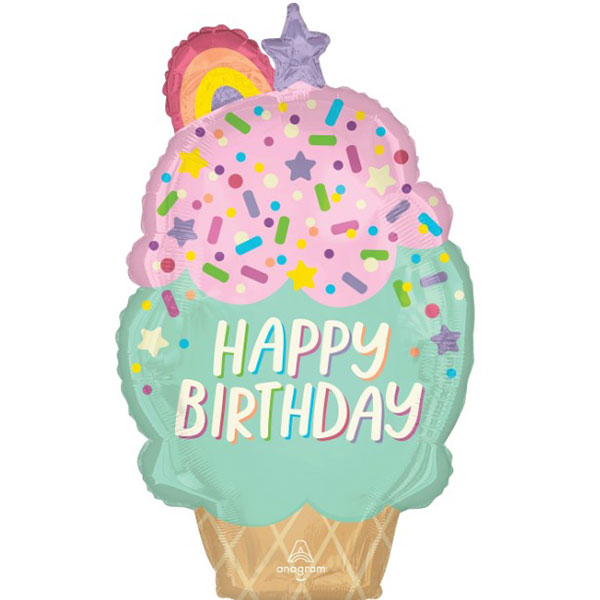 (image for) Happy Birthday Ice Cream Party Supershape Balloons