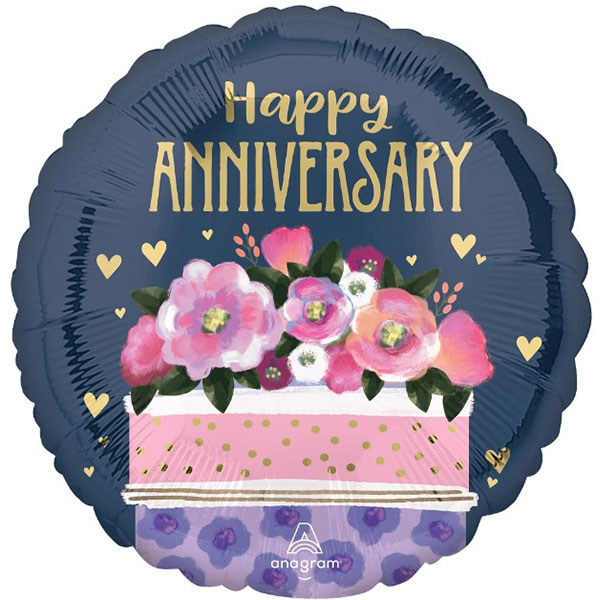 (image for) 18" Happy Anniversary Cake Foil Balloons