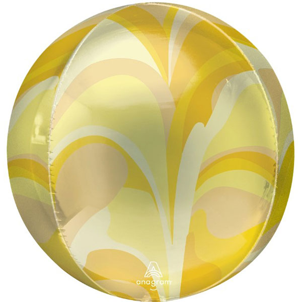 (image for) 15" Gold Macro Marble Orbz Foil Balloons