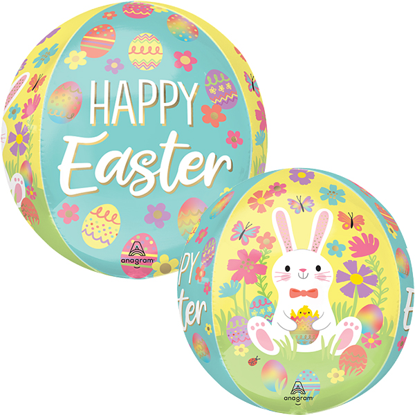 (image for) 15" Happy Easter Bunny Orbz Foil Balloons