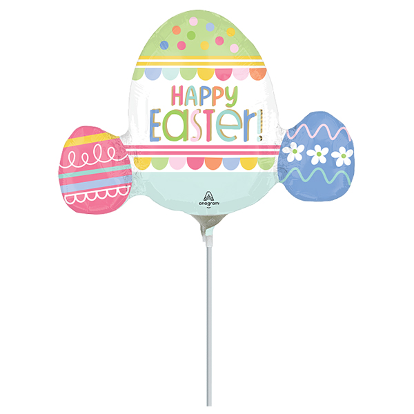 (image for) 14" Happy Easter Trio Egg Hunt Air Filled Balloons