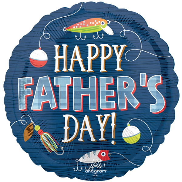 (image for) 18" Happy Fathers Day Hooked Foil Balloons