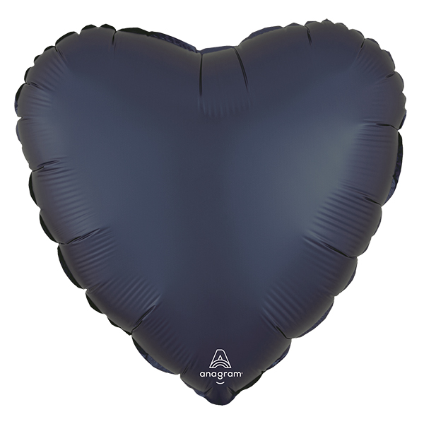 (image for) 18" Satin True Navy Blue Heart Foil Balloons