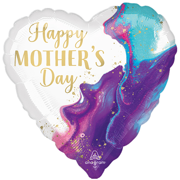 28" Happy Mothers Day Alluring Marble Shape Foil Balloons