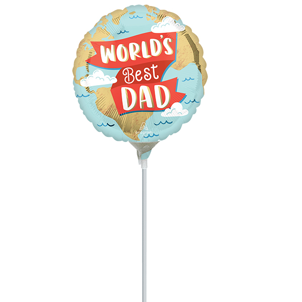 (image for) 9" World's Best Dad Air Fill Foil Balloons