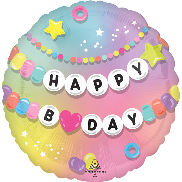 18" Happy Birthday Friendship Bracelet Foil Balloons