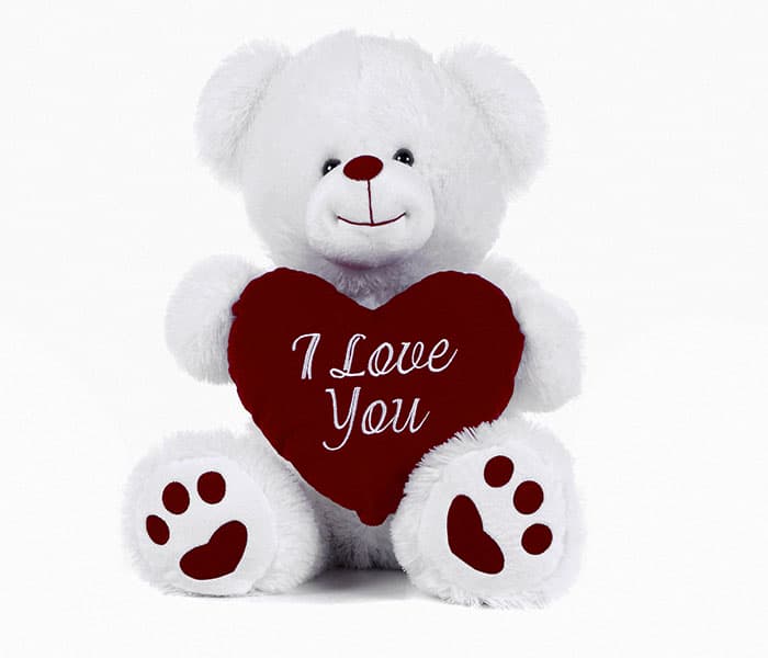 (image for) 53cm White Bear with Love Heart